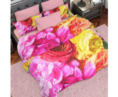 PETTI Artigiani Italiani - Housse de Couette, Lit (120x200), Tropical Grand, Tissu 100% Satin Frais, 100% Made in Italy