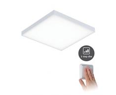 Paulmann 79820 Panneau LED Velora carrÃ© incl. 1x12Â watts gradable Ãclairage de plafond Blanc dÃ©poli Panneau lumineux MÃ©tal Luminaire de plafond 3000Â K
