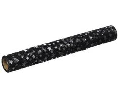 Viphome 6CHT018NR Chemin de Table Organza Noir 28 x 500 cm