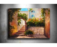 Bonamaison Peinture sur toile, multicolore, 70 x 100 cm - Conçu et fabriqué en Turquie