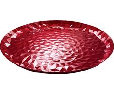 Alessi Cr03/40 Po Joy N. 3 Plateau Rond en Acier ColorÃ© Ã la RÃ©sine Au Ãpoxyde Ã Effet ÃmaillÃ©, Pomegranate