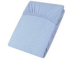 aqua-textil Viana Drap-Housse surmatelas revêtement lit sommier tapissier Coton 140x200-160x200 cm Bleu