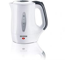 SEVERIN Kit avec Bouilloire de Voyage, 0,5 L, 2 Tasses Plastiques et 2 Cuillères Incluses, 650 W env., WK 3644, Blanc