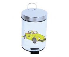 Homexpert 100523 Poubelles à pédale Cox 70S 3 litres, Acier Inoxydable, Multicolore, 25x25x35 cm