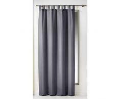 douceur dintérieur rideau a passants 140x260 cm polyester essentiel beton