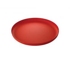 Alessi JM14/35 RT Plateau rond en acier colorÃ© avec rÃ©sine Ã©poxy, rouge avec dÃ©coration en relief