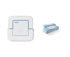 irobot Braava jet 240 robot Laveur de sols avec jet deau pulvÃ©risateur, balaye et lave les sols de la cuisine et la salle de bain + Pack de 10 Lingettes Mode Lavage (Bleu)