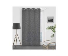 Soleil docre Paon Voilage, Polyester, Gris, 140 x 250 cm