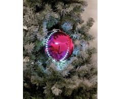 Europalms 83501238 Boule Ã Neige dÃ©corative avec lumiÃ¨res LED, Rose, 8 cm, 5 piÃ¨ces