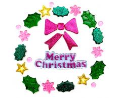 Outlook Design Gel Gems NoÃ«l Small dÃ©corations Guirlande Merry Xmas, polymÃ¨re Souple entiÃ¨rement Non Toxique, Multicolore, 20Â x 20Â x 1Â cm