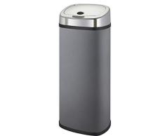 Poubelle de cuisine automatique 42L LARGO Gris mat en acier INOX avec cerclage