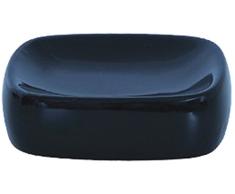 MSV 140447 Porte Savon CÃ©ramique Noir 19 x 9,5 x 4 cm