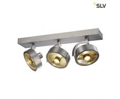 SLV Spot LED KALU QPAR111Â Orientable et Inclinable | Applique et Plafonnier Variable pour Eclairage IntÃ©rieur | Spot LED, Luminaire de Plafond, Projecteur de Plafond, Lampes de Plafond, Lampe Murale | 3 Lampes, GU10, EEC E-A++