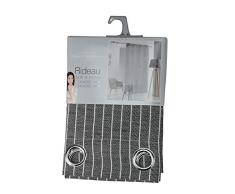douceur dintÃ©rieur rideau a oeillets 140x260 cm tisse raye sofiane anthracite