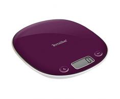 Terraillon Balance de Cuisine, Tare, Conversions Liquides, Poignée intégrée, Portée 5 kg, Macaron, Prune