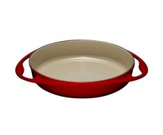 Le Creuset, Plat Ã Tarte Tatin en Fonte ÃmaillÃ©e, Ovale, Ã 28 cm, Compatible avec Toutes Sources de Chaleur (Induction Incluse), 3.33 kg, Cerise