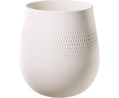 Villeroy & Boch Collier Blanc Grand vase Perle, décoration de table en porcelaine Premium de haute qualité, Porcelaine, Transparent, 20.5 x 20.5 x 22.5 cm