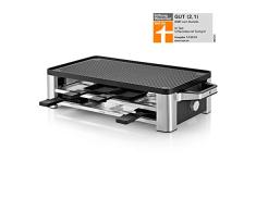 WMF LONO Appareil à Raclette Multifonction, Grill, Crêpières, 8 Personnes, Température Réglable, Plaque en Fonte Reversible, Haute Puissance 1500W, Design Inox Haute Qualité, 0415040011