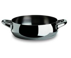 Alessi Mami Casserole en Acier Inoxydable 18/10 Argenté, Ø 24 cm