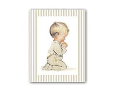 Cuadriman nr-r-03-bt Tableau Enfant Rezando, Bois, Beige, 43Â x 33Â cm