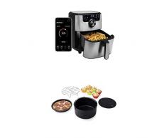 Princess 182037 Friteuse Aerofryer connectÃ©e 4,5 L - Fonctionne via application, Plastique, 4.5 liters, Noir + Lot daccessoires pour friteuse electrique Aerofryer 4.5 L + 5,2L, Comprenant 10 piÃ¨ces