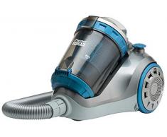 Bestron Aspirateur traineau sans sac, Rayon daction : 6,5 m, CapacitÃ© : 1,5 L, 1000 W, Argent/Bleu