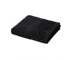 MÃVE Crystal Collection Serviette de Toilette 50 x 100 cm , FabriquÃ© en Allemagne, 100% Coton, ornÃ©es de cristaux Swarovski ou, Black (Noir)