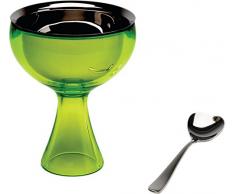 Alessi Ammi01s Gb Big Love Set ComposÃ© de Une Coupe Ã Glace en Acier Inoxydable 18/10 et RÃ©sine Thermoplastique, Green Bud et Une Cuiller Ã Glace en Acier Inoxydable 18/10 Brillant