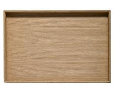 Sagaform 5015337 Lot de 2 bouteilles dhuile/vinaigre avec bouchons en chÃªne Plateau de service 50 x 34 x 6,3 cm marron