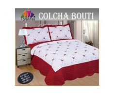 ForenTex Couvre-lit as-2611 Couvre lit brodé Cousue avec taies pour Printemps/été/Automne Grenat 190 x 260 cm + 1/50 X 70 Coussin 2Â