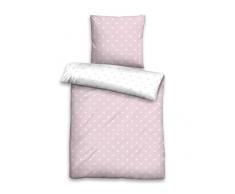biberna Mix & Match Housse de Couette Motif Ã©toiles, en Satin de Coton mako certifiÃ©e Ãko-Tex Standard 100, Rose, 155Â x 220Â cm