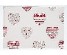 Amarelle Set de Table CÅur Rouge, Beige, 35 x 50