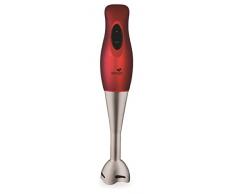 Senya mixeur plongeant Soft Touch, 2 vitesses, pied dÃ©tachable en acier inoxydable, Rouge finition gomme 200W, SYCP-M014