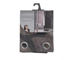 douceur dintérieur rideau a oeillets 140 x 260 cm polyester metallise veggy anthracite/or rose
