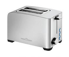 PROFI COOK PC-TA 1082 - Grille pain - 2 tranches - 3 fonctions - Interrupteur automatique - 850 Watts - Couleur Argent