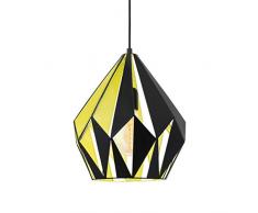 Eglo Carlton 1 Lampe suspension vintage Ã suspension rÃ©tro en acier Noir Jaune Ã 31 cm