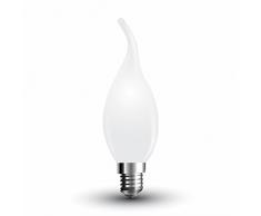 V-TAC SKU.7105 Ampoule LED Filament Bougie 4W E14 VT-1927, Plastique,et Autre materiaux, 4 W, Blanc