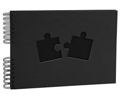 EXACOMPTA Puzzle Album Photo à Spirale 32 x 22 cm, 50 Pages, Noir, 32 x 22 x 3 cm