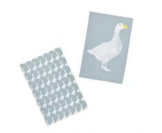 Kitchen Craft doie 100% Imprimé Bird torchons, 70 x 47 cm (Lot de 2), Coton, Gris/Blanc, 46 x 0.1 x 69.5 cm