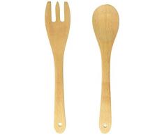 Westmark 13942270 Set de Couverts Ã Salade Woody 31cm 2 piÃ¨ces en Bois, Beige, 31 x 6 x 1,4 cm