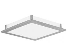 Eglo 91684 Applique/plafonnier Auriga en acier nickelÃ© mat et verre satinÃ© avec 1 ampoule LED 18 W 1330 lm (incluse) LumiÃ¨re blanche et chaude Classe 2 Blanc 38,5 x 38,5 x 6,5 cm