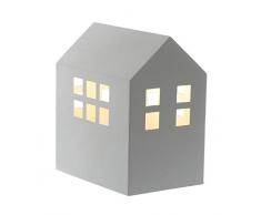 Lampe de chevet House, lampe décorative métal, 40 W, blanc, L 14 x H 20 x P 23 cm