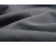 L1NK STUDIO Drap Housse uni pour lit 200 cm (200x200x35cm) 100% Coton (Percale 200 Fils) Gris