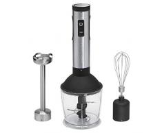 PROFI COOK PC-SMS 1095 - Set Mixeur Plongeant 3 en 1 - puissant moteur de Longlife 600 Watts - acier inoxydable haute qualité - Système à 4 lames - Couleur Argent et noir