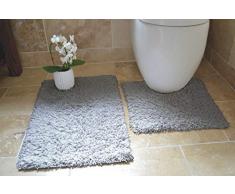Rapport sèche Twist de Bain et Tapis WC, Coton, Argent, 80 x 50 x 2 cm