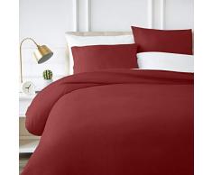 AmazonBasics Parure de lit en polycoton, 200x200cm/65x65cmx2 - Bordeaux