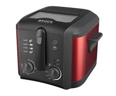 brock Electronics df-2501-rd friteuse électrique, 1600 W, 2.5 litres, 0 DB, Acier inoxydable, rouge