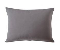 Blanc des Vosges Uni Jersey Taie Coton Anthracite 60 x 40 cm
