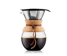 BODUM - 11571-109 - POUR OVER - Cafetière, filtre permanent maille inox, 8 tasses - 1.0 l , transparent
