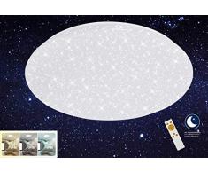 Briloner Leuchten Lampe de plafond LED blanc Ã©toilÃ© avec tempÃ©rature de couleur rÃ©glable par tÃ©lÃ©commande â Dimmable, 48W â DiamÃ¨tre 49,5 cm